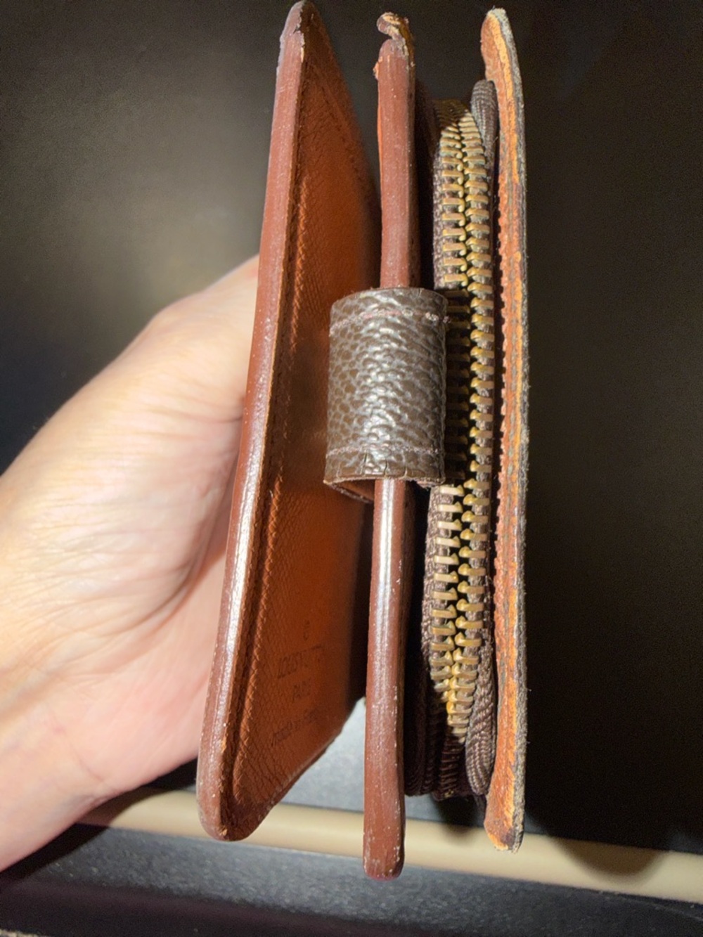 Louis Vuitton Textured Leather Wallet in Cognac - Picture 7 of 15